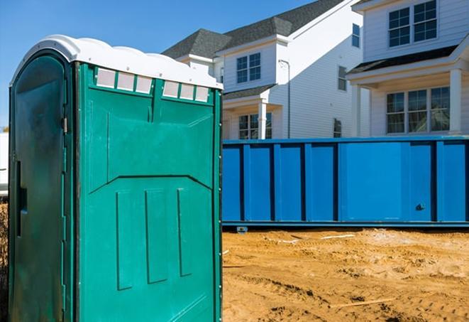 clean, well-maintained portable toilets on a work site